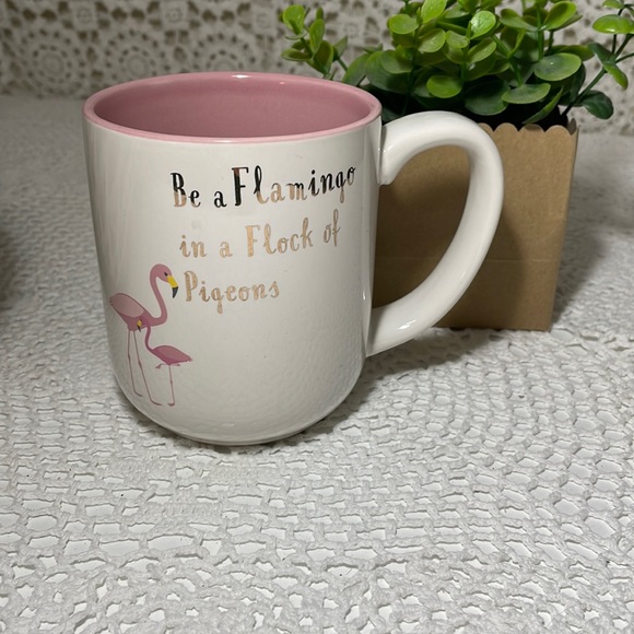 Be a Flamingo 🦩 in a flick of pigeons pottery mug - Picture 2 of 7